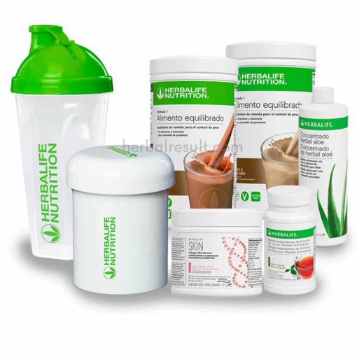 2 batidos F1 + te + aloe + colágeno + coctelera + contenedor de formula-2